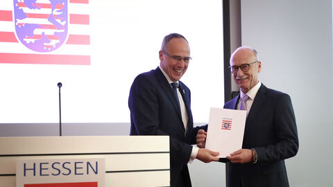 Innenminister Peter Beuth (links) und Landespolizeipräsident Robert Schäfer