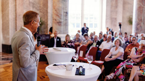 Der Chef der Staatskanzlei, Staatsminister Axel Wintermeyer beim 2. Di@-Losten Tag.